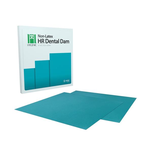 Hygenic® Non-Latex Kofferdam - Teal, Format (6" x 6"), Packung 15 Blatt