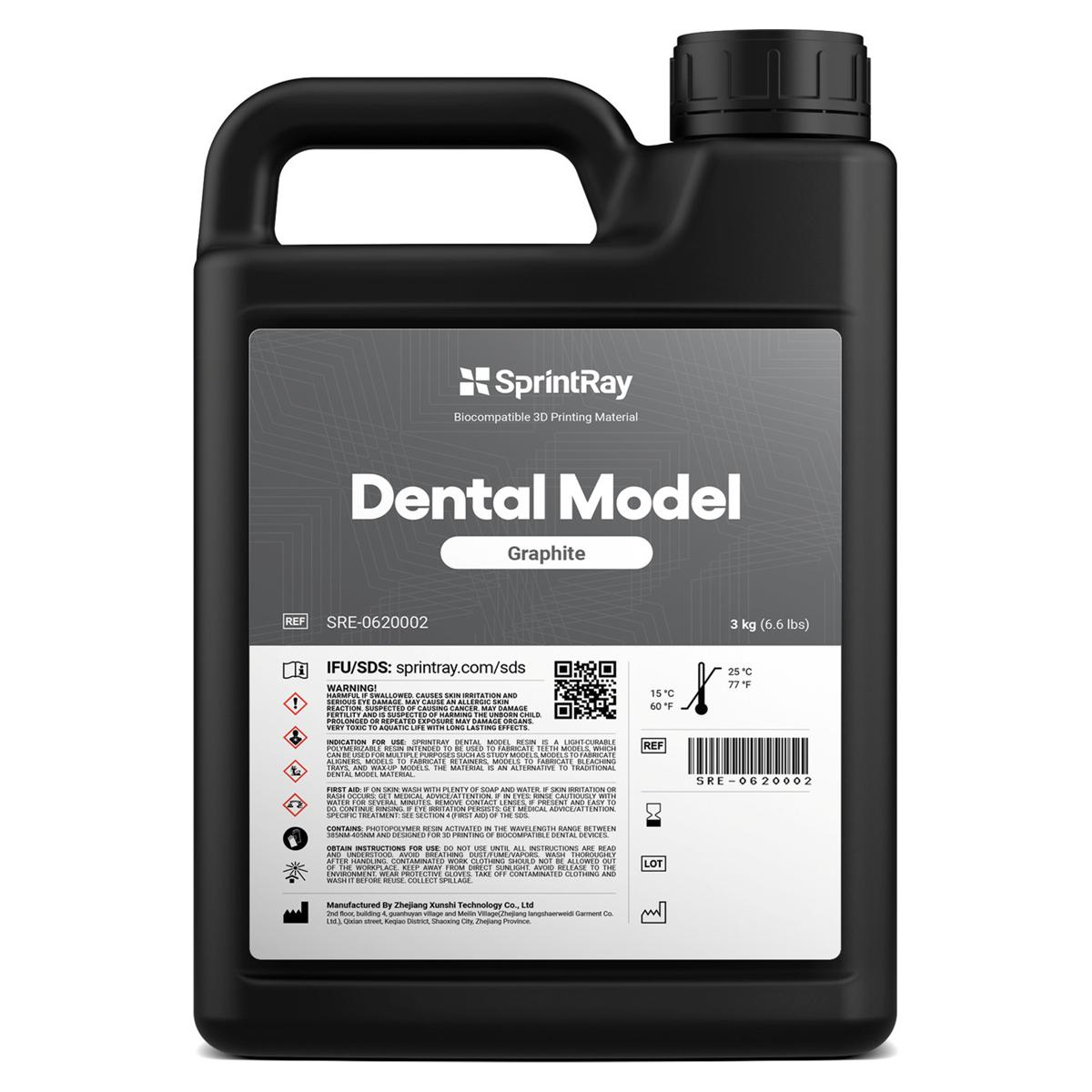 SprintRay Dental Model - Graphite, Packung 3 kg