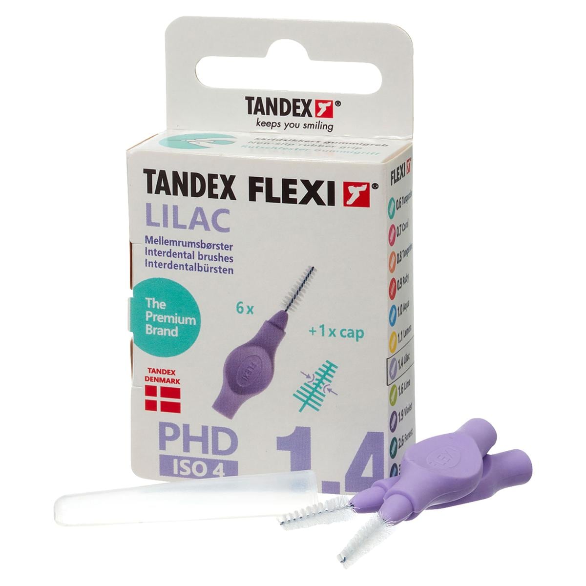 Flexi Interdentalbürsten - Standardpackung - Lilac - X-Fine (konisch), Bürsten-Ø 1,4 mm, Draht-Ø 0,80 mm