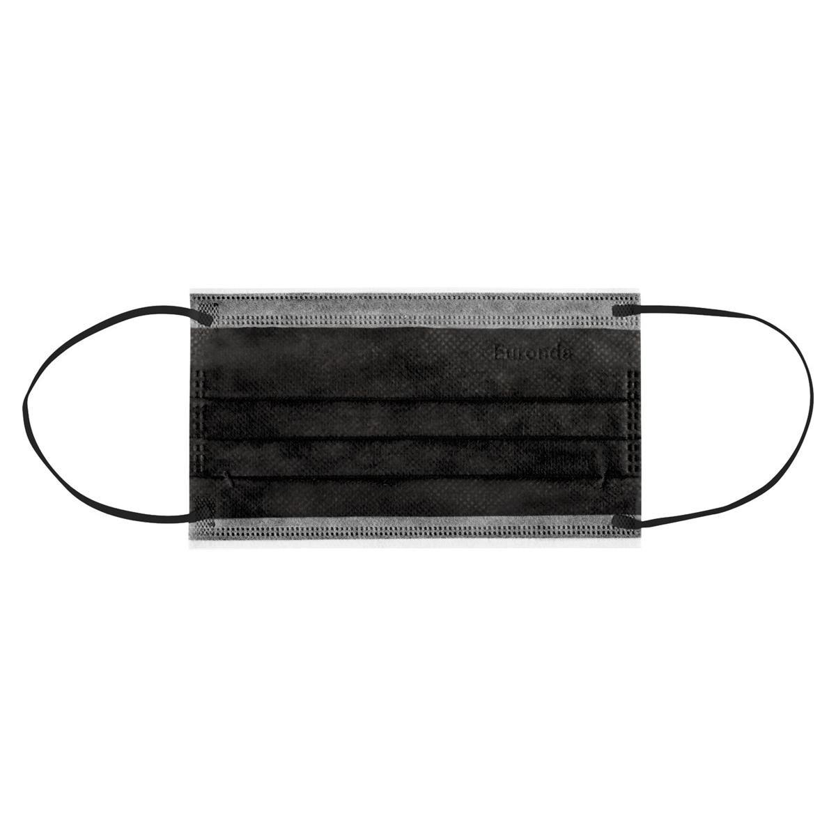 Monoart® Mundschutz Pro 3 mit Gummizug - Schwarz, Packung 50 Stück