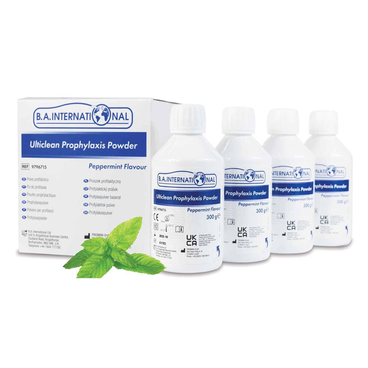 B.A Ulticlean Prophylaxepulver - Minze, Flaschen 4 x 300 g