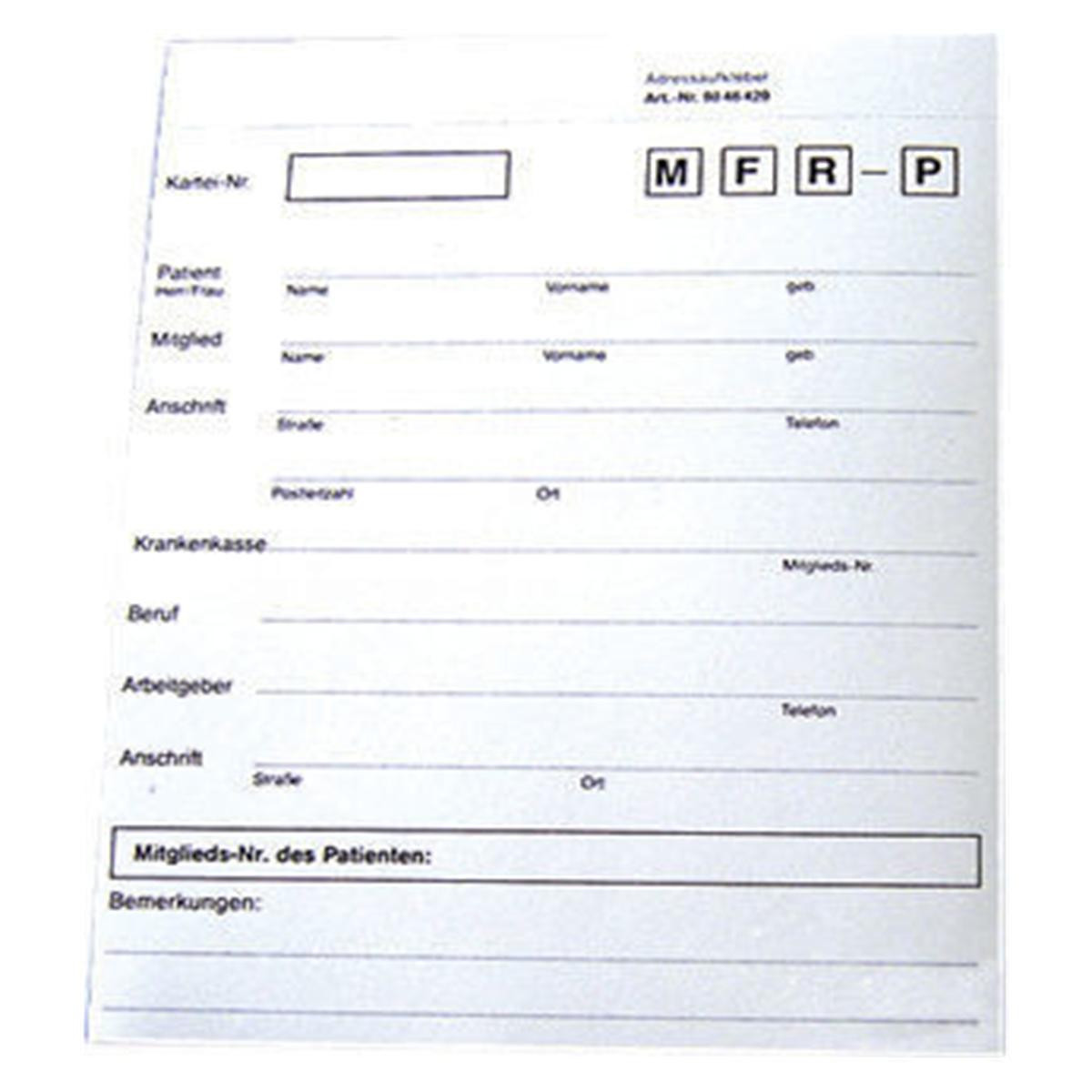 Aufkleber für Anschriftenblätter - Weiß, Block 50 Blatt