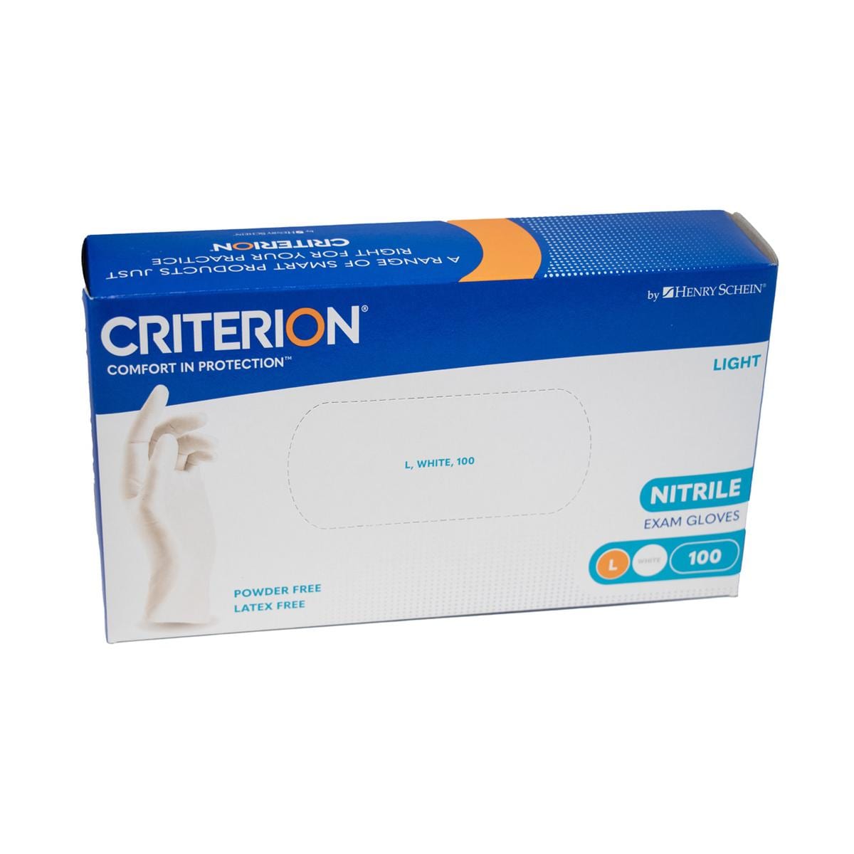 HS-Nitril Handschuhe light puderfrei, weiß, Criterion® Nitril - Größe L, Packung 100 Stück
