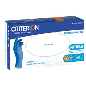 HS-Nitril Handschuhe puderfrei, blau, ohne Beschleuniger, Criterion® - Größe S, Packung 100 Stück