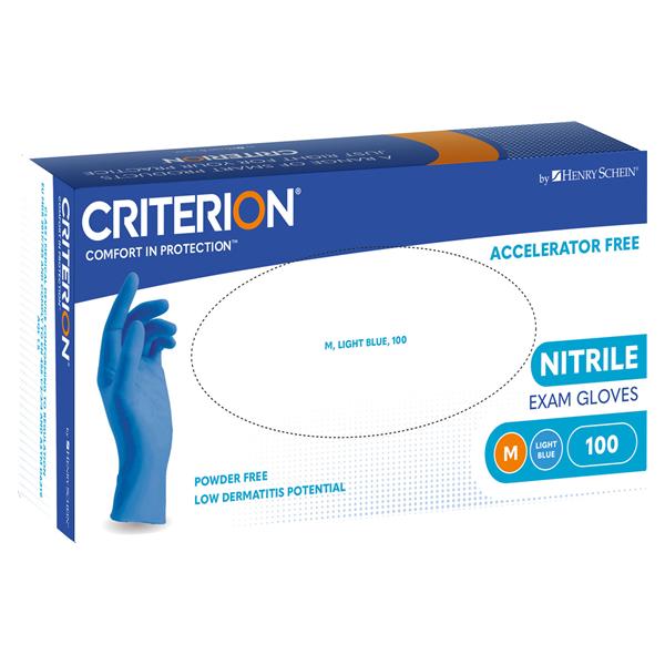 HS-Nitril Handschuhe puderfrei, blau, ohne Beschleuniger, Criterion® - Größe M, Packung 100 Stück