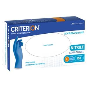 HS-Nitril Handschuhe puderfrei, blau, ohne Beschleuniger, Criterion® - Größe L, Packung 100 Stück