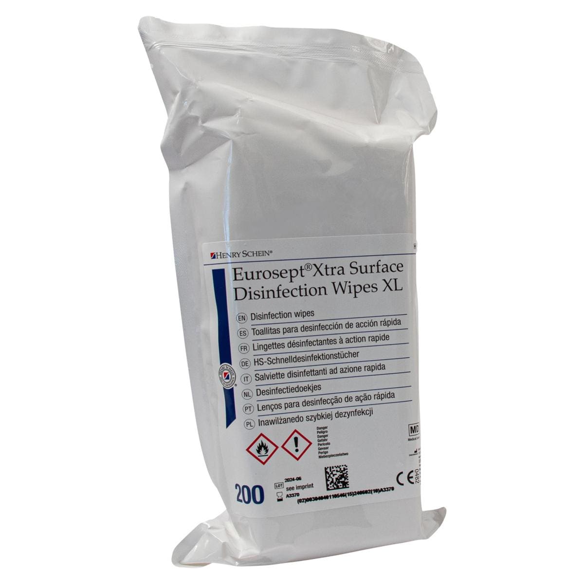 HS-Schnelldesinfektionstücher Eurosept® Xtra - Größe XL, Format 20 x 22 cm, Nachfüllbeutel 200 Tücher