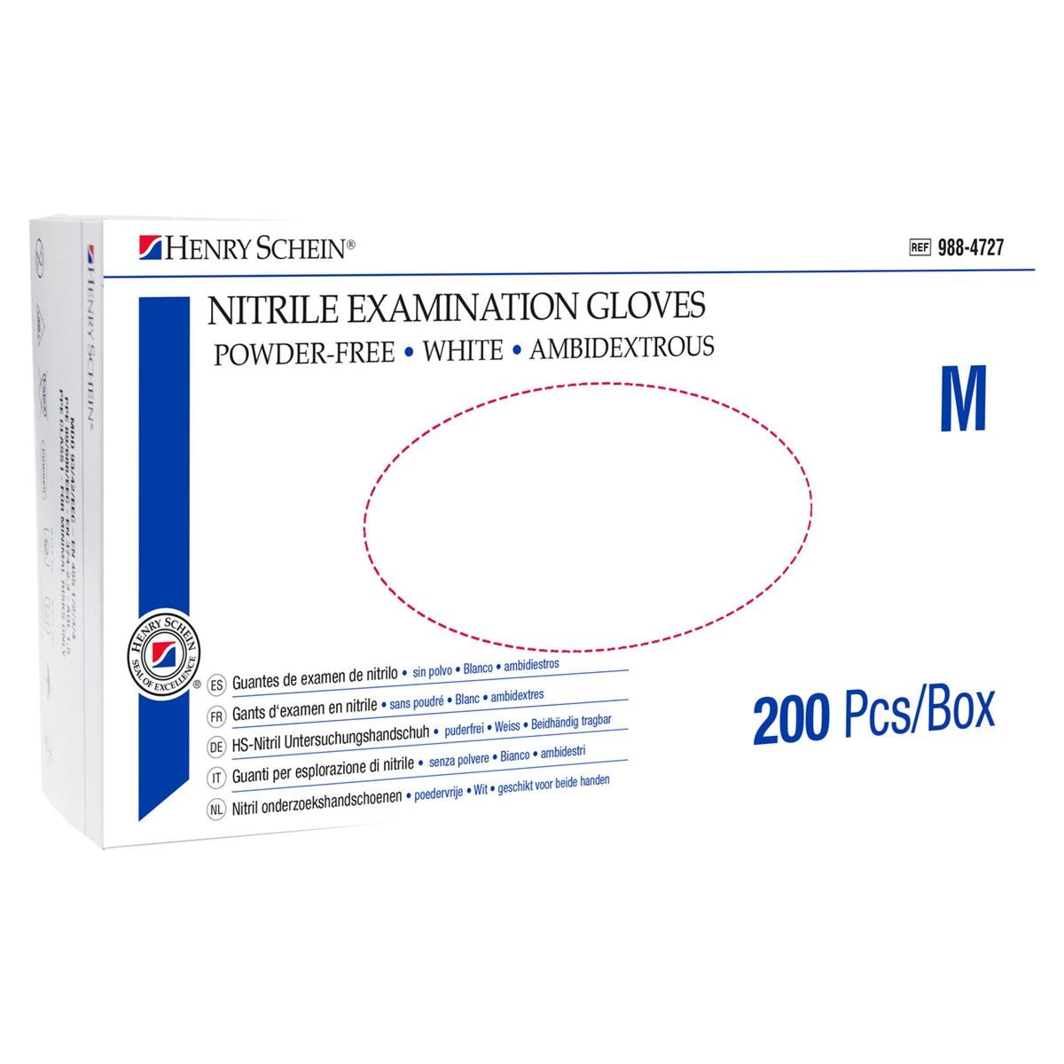 HS-Nitril Soft Handschuhe puderfrei, weiß - Größe M, Packung 200 Stück