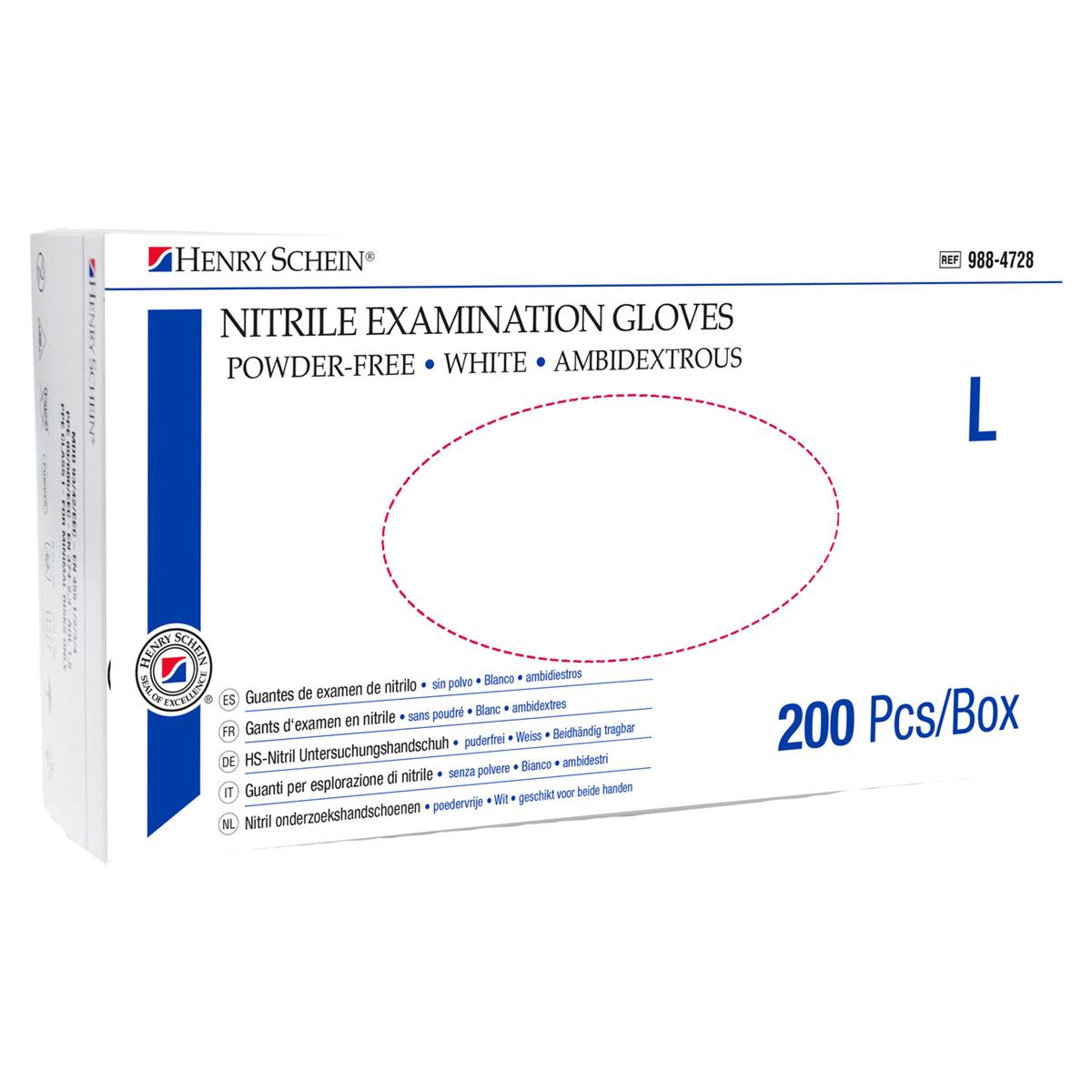 HS-Nitril Soft Handschuhe puderfrei, weiß - Größe L, Packung 200 Stück