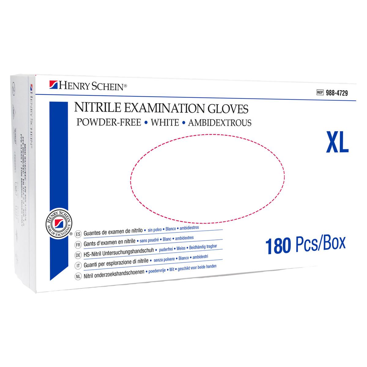 HS-Nitril Soft Handschuhe puderfrei, weiß - Größe XL, Packung 180 Stück
