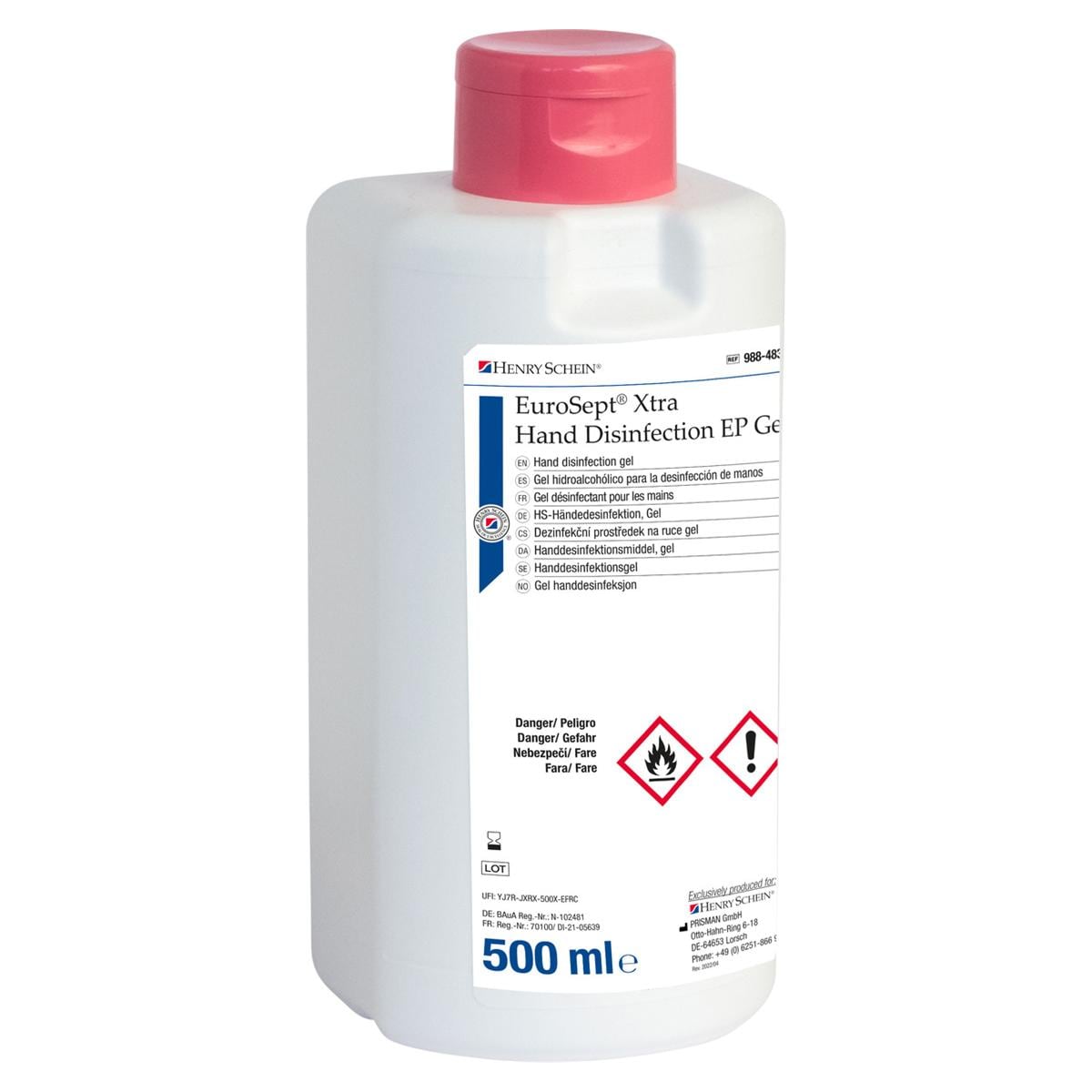 HS-Händedesinfektion Gel EuroSept® Xtra - Flasche 500 ml