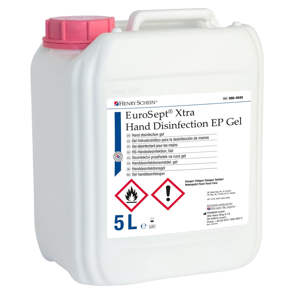 HS-Händedesinfektion Gel EuroSept® Xtra - Kanister 5 Liter