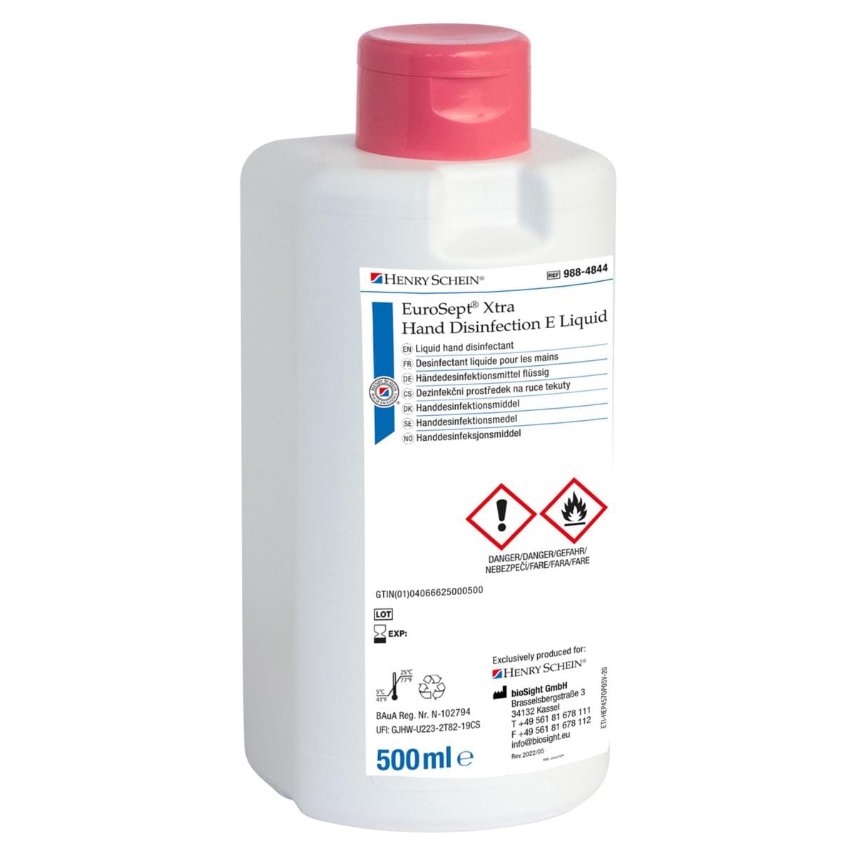 HS-Händedesinfektion Flüssigkeit EuroSept® Xtra - Flasche 500 ml